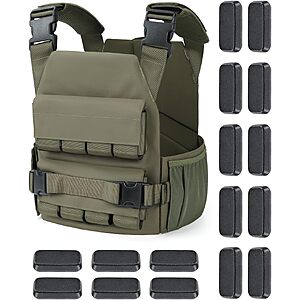 Blue Quartz 40 lb Weighted Vest with Adjustable 0-40 lb with 16 Iron Weight, Green $59.99 AC + Free Shipping /w Prime