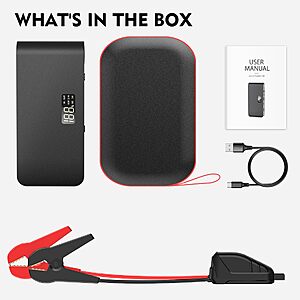 16000mAh BOOKOO 4000A 12V Portable Car Jump Starter $21.80 + Free S/H