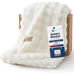 50" x 60" Bedsure 3D Fleece Bubble Throw Blanket (Off-White) $9.34 + Free Shipping w/ Prime or on $35+