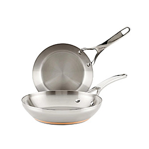 Anolon Cookware: 2-Piece Anolon Nouvelle Copper Stainless Steel Frying Pan Set (8" & 9.5", Silver) $59.99 & More + Free Shipping