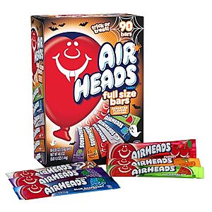 [AC] $34.66* | 3 × 90-Count Airheads Chewy Full Size Fruit Taffy Bars (Halloween Variety Box) ($11.55 each) at Amazon