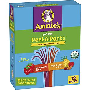 [S&S] $6.45: Annie's Organic Fruit Peel-A-Parts Fruit Flavored Snacks Variety Pack (12 Count)