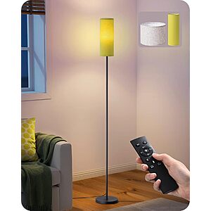 EDISHINE Dual Lampshade Modern Floor Lamp w/ Remote & Smart Bulb (Green) $23.49 + Free Shipping w/ Prime or on $35+