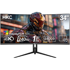 34" HKC WQHD 240Hz VA Curved Ultrawide Gaming Monitor (CG345UK) $209.99 + Free Shipping