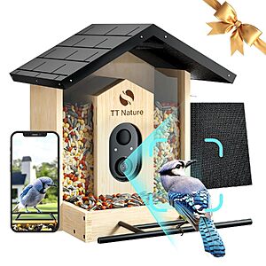 1.5L TT Nature Solar Smart Bird Feeder w/ 1080P AI Camera $29.99 + Free Shipping w/ Prime or on $35+