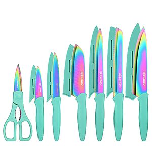 13-Piece KATISUN Titanium Kitchen Knife Set w/ Blade Guards (2 Colors) $12.99 + Free Shipping w/ Prime or on $35+