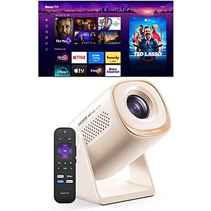 BIGASUO Roku TV Rotating Smart Projector w/ WiFi & Bluetooth $59.38 + Free Shipping