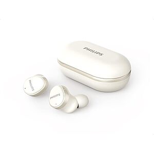 Refurbished - Excellent: Philips T4556 True Wireless ANC Earbuds (White) $14 + Free Shipping w/ Prime or $35+ Orders