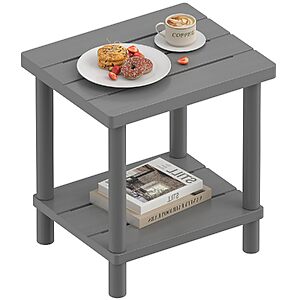 18" LEJANEOYE 2-Tier Bamboo Adirondack Patio Side Table $21.99 + Free Shipping w/ Prime or on $35+