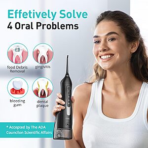 $10 Free Ship for All AMAZON AC COSLUS ADA Accepted C20 Water Dental Flosser Pick, Professional Set Black