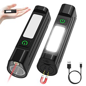 2-Pack Spriak Rechargeable 1500-Lumen Magnetic EDC Pocket Flashlight w/ Red Beam & COB Work Light $16.19 ($8.09 each) + Free Shipping w/ Prime or on $35+