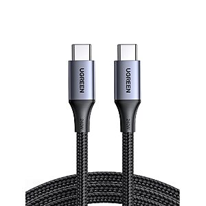 UGREEN 240W USB C to USB C Cable, Fast Charging Cable, 6.6ft, Black $8.99