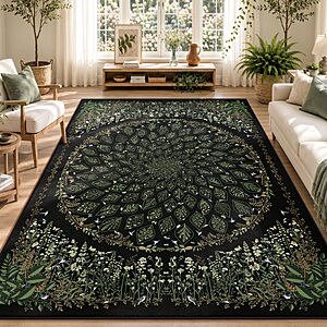 Amazon – Arenarug 8x10 Washable Botanical Area Rug - $14.99–$69.99 w/ Code