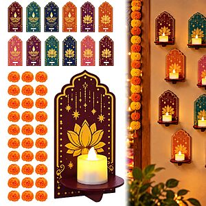 Amazon – amiatalo 12-Piece Diwali Lotus Candle Holder Set - $7.49 w/ Code