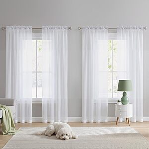 Amazon – NICETOWN 4-Panel White Sheer Curtains, 42x84-Inch - $11.68