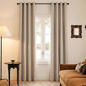 Amazon – NICETOWN 2-Panel Natural Linen Blackout Curtains, 52x84-Inch - $31.99