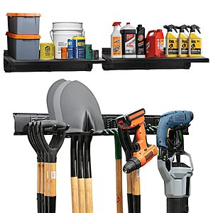 64" Wall Mount Garage Tool Organizer w/ 2 Shelves & 4 Hooks $39.95 + Free Shipping