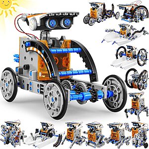 Bottleboom Kids' 13-in-1 STEM Solar Power Robot Toy Building Kit (Blue Gray) $10.99 + Free Shipping w/ Prime or on $35+