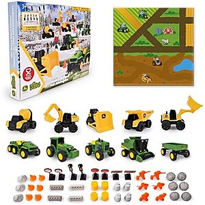 $19.97* | John Deere Mini Movers 52-Piece Kids Advent Calendar w/ 10 Mini Vehicles, Play Mat & Accessories at Amazon
