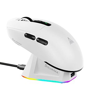 24000-Dpi Solakaka SM820 Wireless Gaming Mouse w/ RGB Charging Dock & PAW3311 Sensor (White) $14.94 + Free Shipping w/ Prime or on $35+