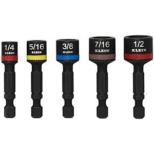 5-Pc Klein Tools 32925S Magnetic Impact Nut Setter / Driver Set $16