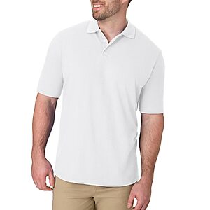 Hanes Men's X-Temp Pique Short-Sleeve Polo Shirt (White, Sizes S-3XL) $5.05 + Free Shipping w/ Prime or on $35+