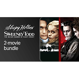 sleepy Hollow, and Sweeney Todd double feature 4k dolby vision/hdr10+ johnny depp Tim Burton apple tv fandango prime video $7.99