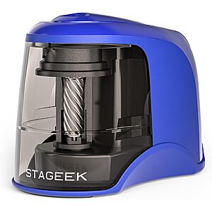 STAGEEK USB or Battery Powered Electric Pencil Sharpener (Blue) $7.29 + Free Shipping w/ Prime or on $35+