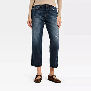 Universal Thread Women's Jeans: Mid-Rise Boyfriend Jeans $15.29, High-Rise Barrel Jeans $15.29 + Free Shipping