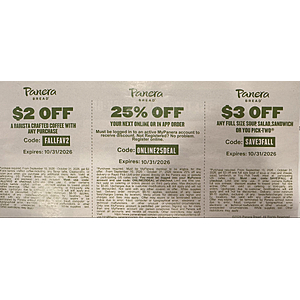Panera October Deals