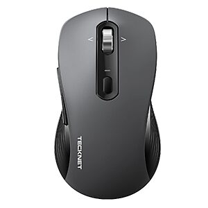 Tecknet Wireless Bluetooth Silent Mouse w/ 4-Way Scroll Wheel & 3-Device Connectivity (Grey) $4.99 + Free Shipping w/ Prime or on $35+