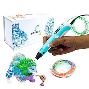 SCRIB3D P1 3D Printing Pen w/ Display, PLA Filament & Stencil Book $27.99 + Free Shipping w/ Walmart+ or on $35+