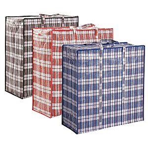 Winghin 3 Pack 158L Extra Large Moving Bags - Zippers & Wrap-Around Handles | Heavy-Duty Tote, Closet Organizer, Storage Bags, Traveling Bag, Alternative to Moving Box