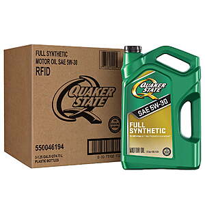 (3 pack) Quaker State Full Synthetic 5W-30 Motor Oil, 5 Quarts + Free Shipping $43.14