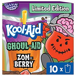 10-Pack 6-Oz Kool-Aid Ghoul-Aid Zom-Berry Drink Pouches $2.52 w/ S&S + Free Shipping w/ Prime or on $35+