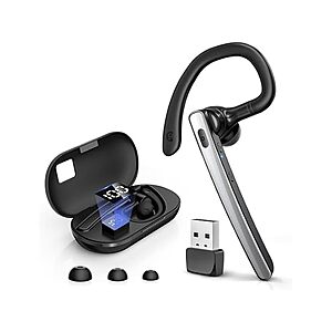 TERUNSOUL Bluetooth 5.3 Wireless Headset w/ 600mAh Charging Case & USB Dongle $5.99 + Free Shipping w/ Prime or $6 Fee per Order