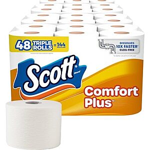 [SnS, AC] $15.24* | 48-Pack 231-Sheets Scott ComfortPlus Toilet Paper Triple Rolls at Amazon