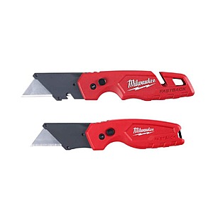 Milwaukee FASTBACK Folding Utility Knife and Compact Folding Utility Knife with Blade Storage and Gut Hook (2-Piece) $15.97