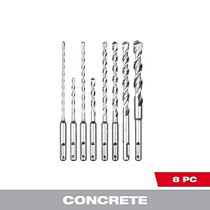 Milwaukee 2-Cutter SDS-Plus Carbide Hammer Drill Bit Set (8-Piece) $20