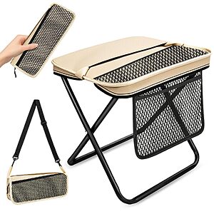 XL Foldable Backpack Stool w/ Mesh Pocket for Adults $13.99 + Free Shipping w/ Prime or on $35+