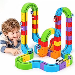 122-Piece Juoifip Kids' 3D Electric Infinity Train Track Building Playset  w/ Electric Train  $32.49 + Free Shipping w/ Prime or on $35+