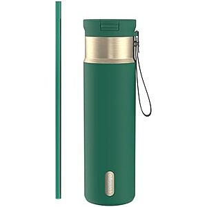 $13.98 | 24-Oz Contigo SnapSeal Stainless Steel Vacuum-Insulated Water Bottle (Dark Emerald Champagne) at Amazon