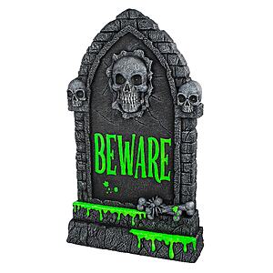 Haunted Living 3-ft Beware Lighted Tombstone Blow Mold | 88H4148A $34.99