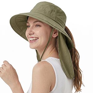 Amazon – Facecozy Women's Wide-Brim Sun Hat w/ Neck Flap - $7.45 w/ Code