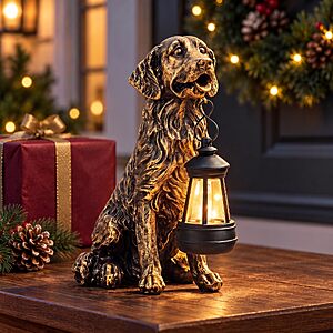 Amazon – Lyeasw 7.6" Solar Dog Statue w/ Lantern - $14.99 w/ Code
