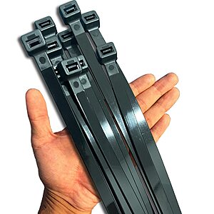 Black Zip Ties Heavy Duty 20 Inch Outdoor, 250lb Extra Large Cable Tie Wraps Long Plastic Wire Ties Wide Big Strong Thick Zipties 40 Pack $7.99