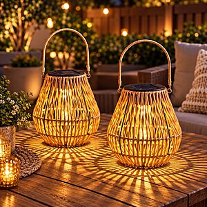 Amazon – Lyeasw 2-Pack Boho Solar Lanterns - $15.99 w/ Code