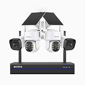 ANNKE WBS480 4K 16-CH WiFi NVR Security System w/ 2x 4MP Solar Battery Cameras & 2x 4K 8MP WiFi Cameras $179 + Free Shipping **Merchant Action Required EBH