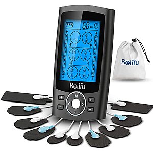 Belifu Dual Channel TENS EMS Unit 24 Modes Muscle Stimulator for Pain Relief Therapy $17.99 AC