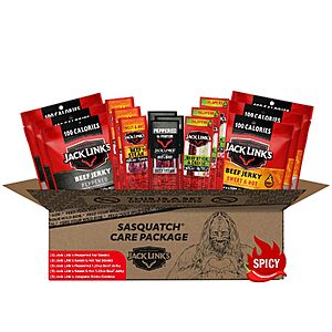 [S&S] Jack Link's Spicy Beef Jerky Variety Pack Gift Basket - Assorted Jerky, Steaks, and Meat Stick & Cheese Combos  - 15 pack $24.33